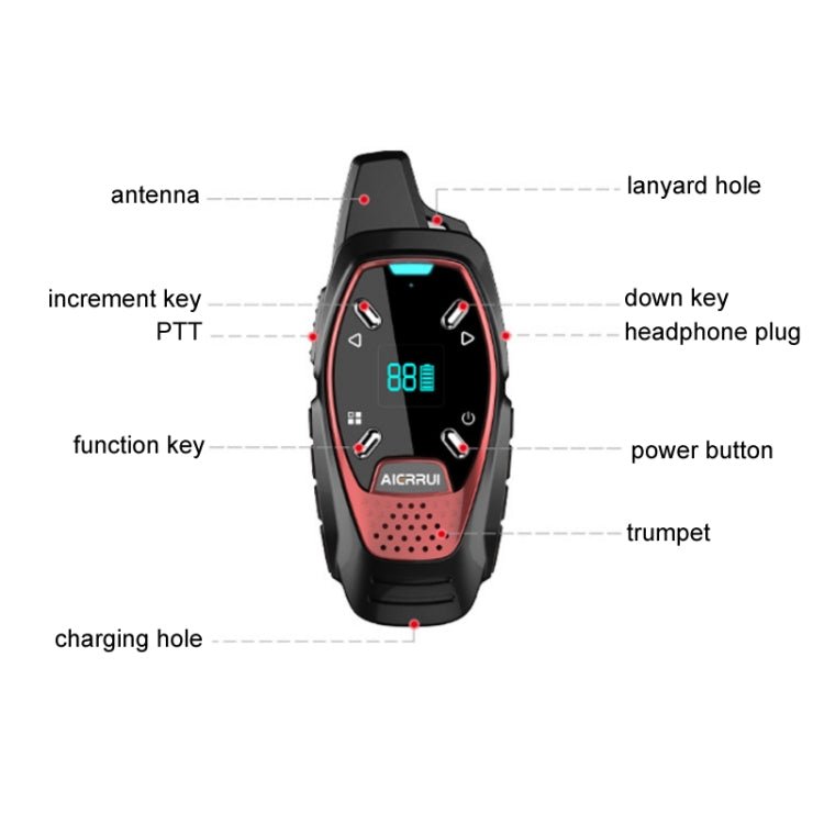 LED Display USB Charging Wireless Handheld Small Mini Walkie Talkie, A13 (Red), A13 (Green), A13 (Blue), A13 (Black), A13 (White), A13 (Grey) - ORIWHIZConsumer ElectronicsHandheld Walkie TalkieWalkie Talkie