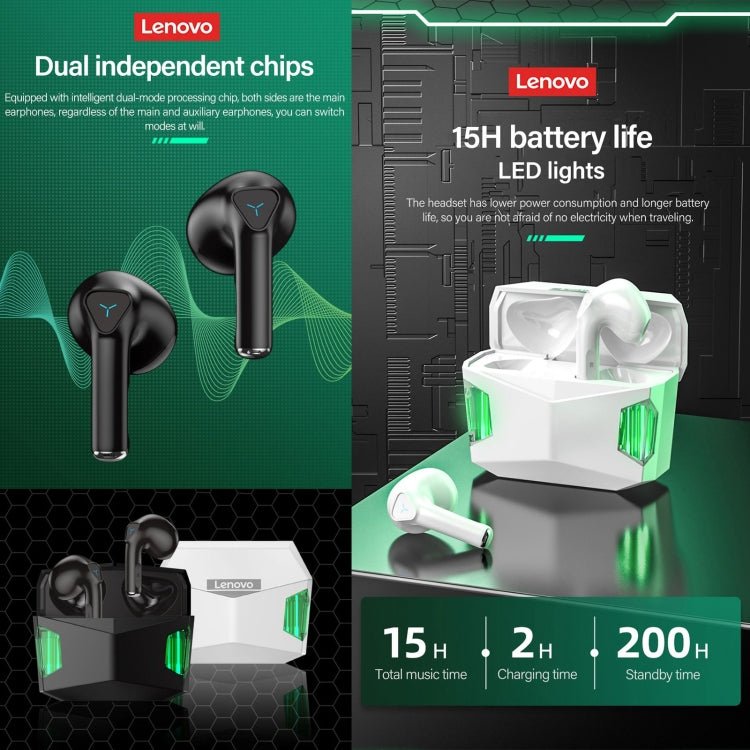 Lenovo GM5 TWS Bluetooth Wireless Sports Waterproof Noise Reduction Gaming Earphone with Mic, GM5 - ORIWHIZ