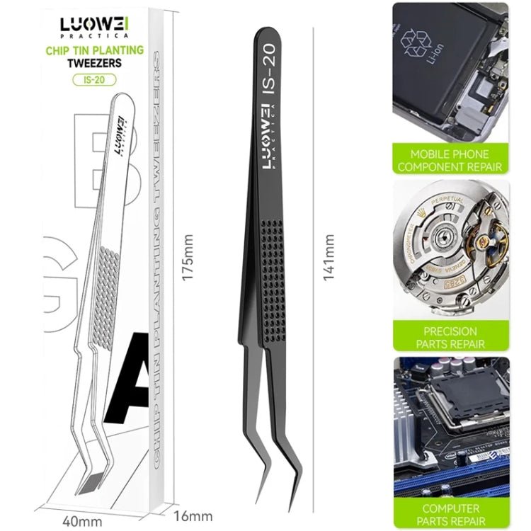 Luowei IS - 20 High Precision Flying Line Tin Planting Tweezers, IS - 20 - ORIWHIZ