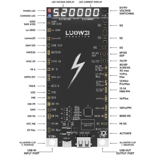 LUOWEI LW - B03 Battery Fast Charging Activation Board for iPhone/Android - ORIWHIZ