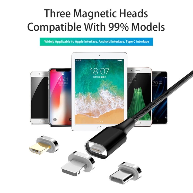 M11 3A USB to Micro USB Nylon Braided Magnetic Data Cable, Cable Length: 1m, Micro USB - ORIWHIZ