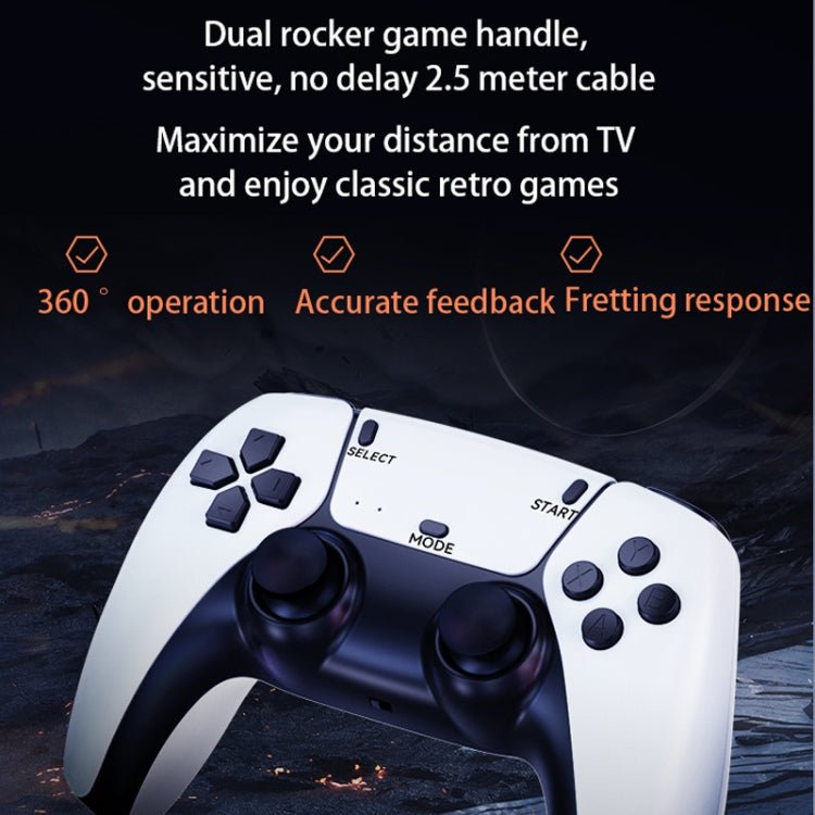 M8 Pro Y3Lite U8 Plus For PS1 2.4G Wireless HDMI HD 4K Dual Game Console, 32G 10000+ Games, 64G 15000+ Games, 128G 20000+ Games, 256G 25000+ Games - ORIWHIZANBERNICPocket ConsolePocket Console & Accessories