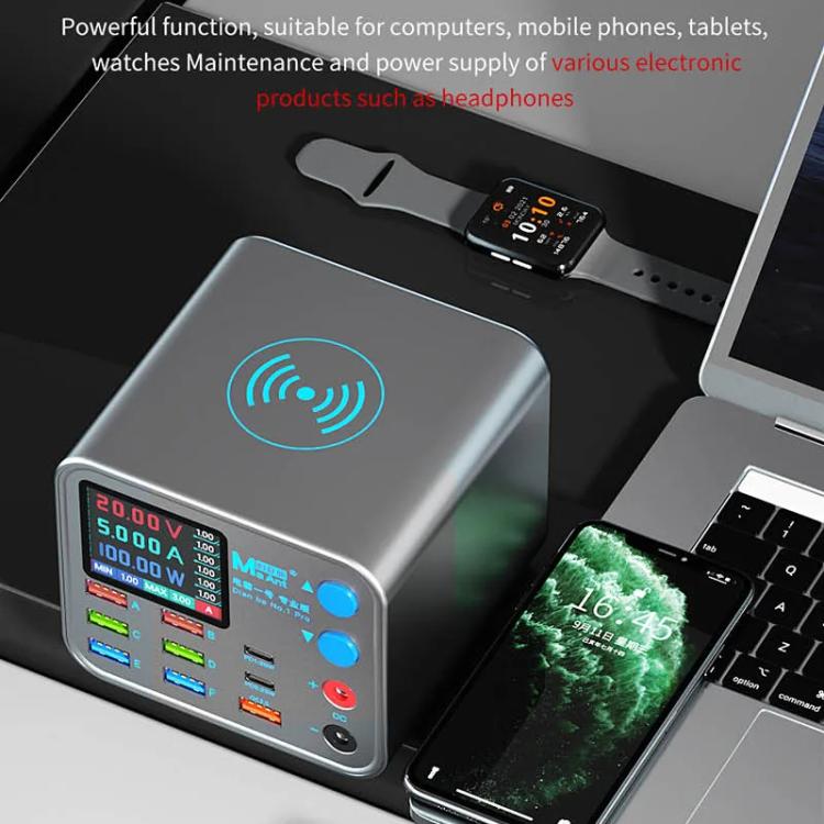 MaAnt DianBa No.1 Pro Multi - port Charger 9 - ports With Digital Display Power Wireless Charger, DianBa No.1 Pro, EU Plug - ORIWHIZ