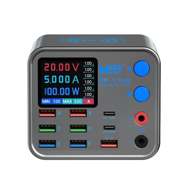 MaAnt DianBa No.1 Pro Multi - port Charger 9 - ports With Digital Display Power Wireless Charger, DianBa No.1 Pro, EU Plug - ORIWHIZ