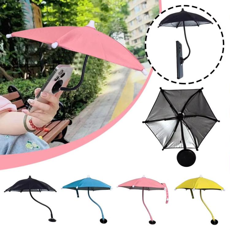 Magnetic Phone Mini Sun Protection Umbrella Parasol Diameter 9.4 inch, Metal Hose 8.3 inch, Black, Blue, Pink - ORIWHIZ