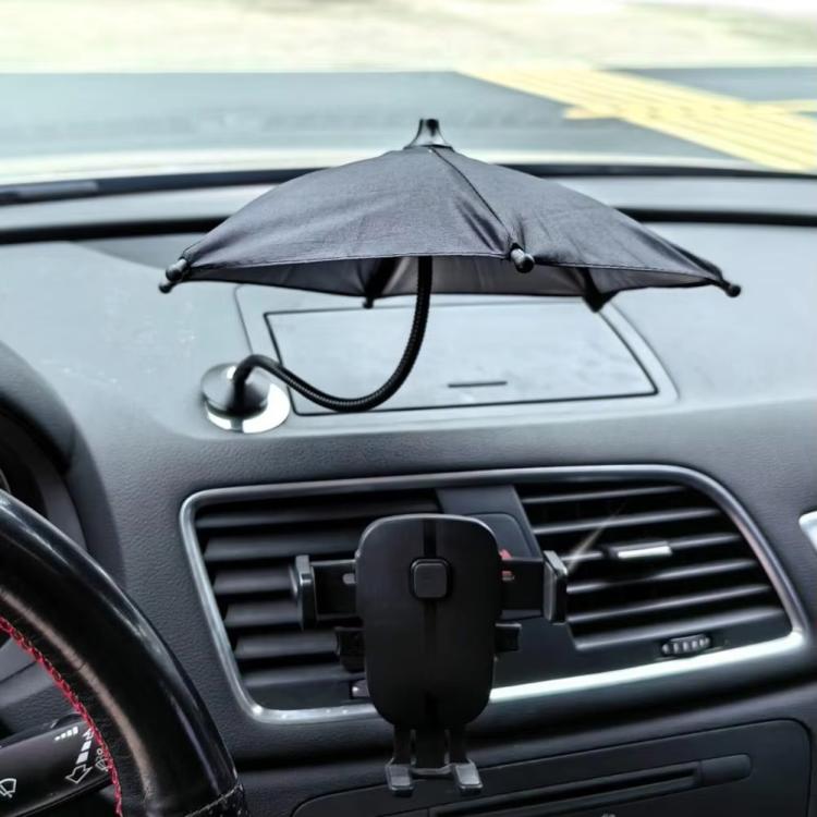 Magnetic Phone Mini Sun Protection Umbrella Parasol Diameter 9.4 inch, Metal Hose 8.3 inch, Black, Blue, Pink - ORIWHIZ