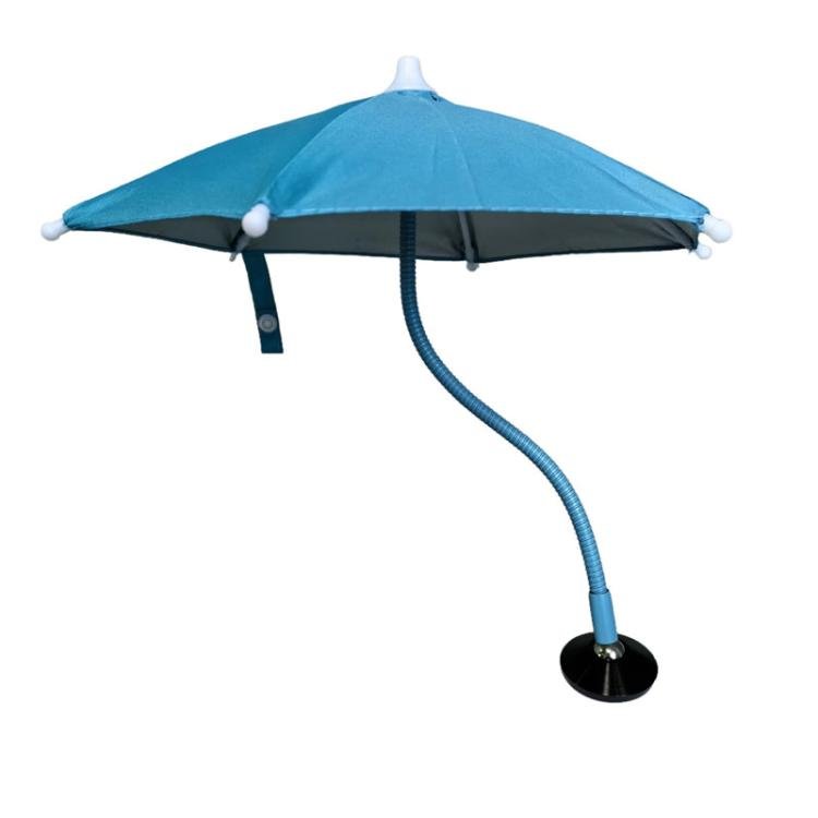 Magnetic Phone Mini Sun Protection Umbrella Parasol Diameter 9.4 inch, Metal Hose 8.3 inch, Black, Blue, Pink - ORIWHIZ