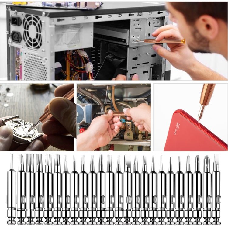 Magnetic suction 27 in 1 portable wallet type screw driver set mobile phone tablet maintenance tool, 27 in 1 - ORIWHIZ