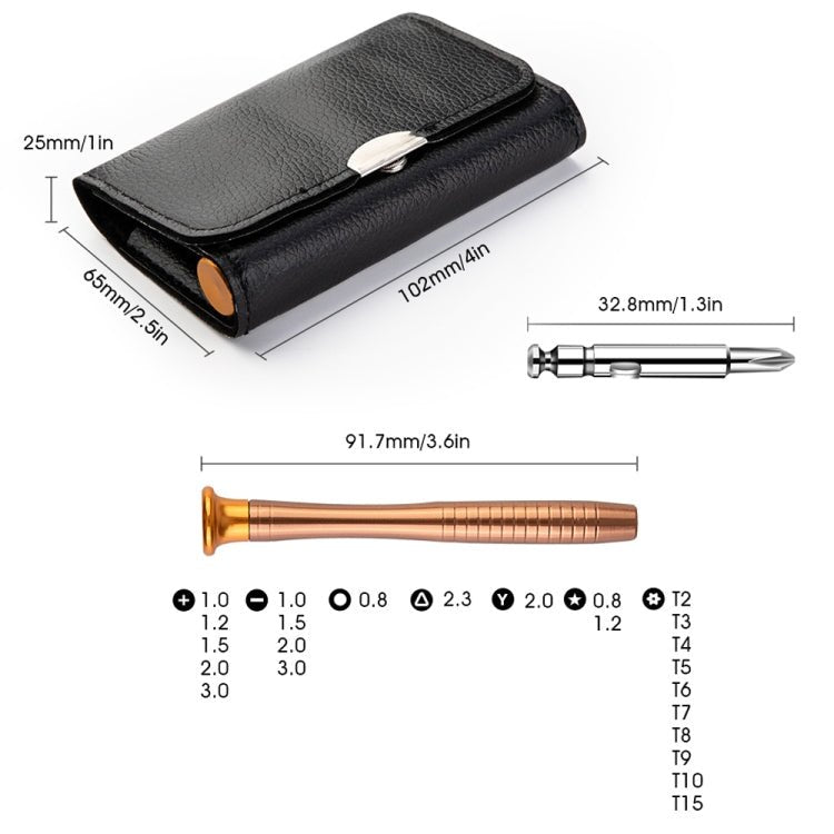 Magnetic suction 27 in 1 portable wallet type screw driver set mobile phone tablet maintenance tool, 27 in 1 - ORIWHIZ