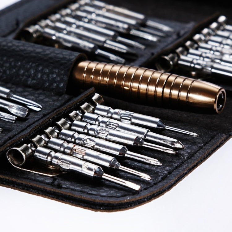 Magnetic suction 27 in 1 portable wallet type screw driver set mobile phone tablet maintenance tool, 27 in 1 - ORIWHIZ