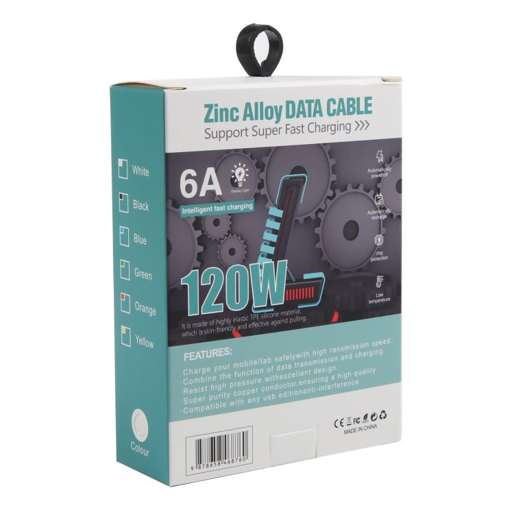 Mech Series 6A 120W 3 in 1 Metal Plug Silicone Fast Charging Data Cable, Length: 1.2m, 1.2m 3 in 1 - ORIWHIZ