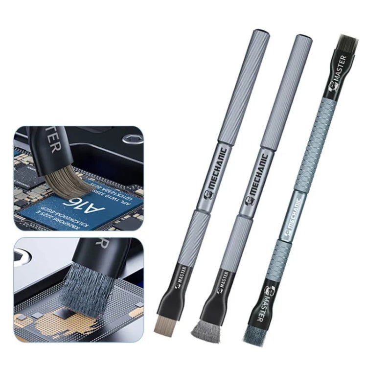 MECHANIC Cell Phone Motherboard Chip Degumming Brush PCB De - Tin Cleaning Cylinder Long Handle Brush, Sideburns, Steel Wire, Double - ended Sideburns+Steel Wire - ORIWHIZ