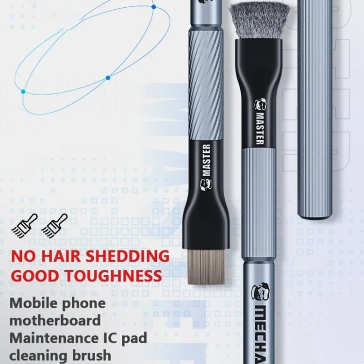 MECHANIC Cell Phone Motherboard Chip Degumming Brush PCB De - Tin Cleaning Cylinder Long Handle Brush, Sideburns, Steel Wire, Double - ended Sideburns+Steel Wire - ORIWHIZ