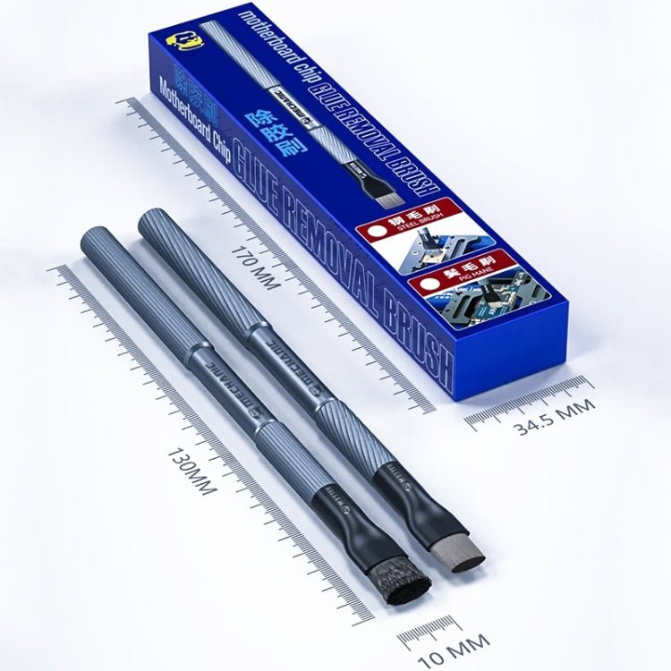 MECHANIC Cell Phone Motherboard Chip Degumming Brush PCB De - Tin Cleaning Cylinder Long Handle Brush, Sideburns, Steel Wire, Double - ended Sideburns+Steel Wire - ORIWHIZ