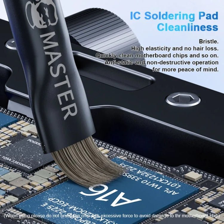 MECHANIC Cell Phone Motherboard Chip Degumming Brush PCB De - Tin Cleaning Cylinder Long Handle Brush, Sideburns, Steel Wire, Double - ended Sideburns+Steel Wire - ORIWHIZ