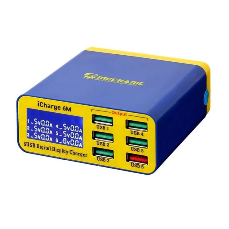Mechanic icharge 6M QC 3.0 USB Smart Charger Support Fastcharging With LCD, EU Plug, icharge 6M - ORIWHIZ