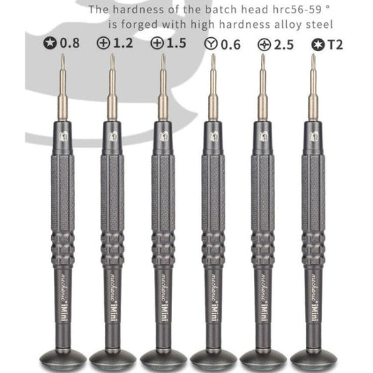 MECHANIC iMini Series Mobile Phone Repair Glasses Screw Batch Clock Tool, Five Star 0.8, Triangle 0.6, Phillips 1.5, Phillips 1.2, Phillips 2.5, T2 - ORIWHIZ