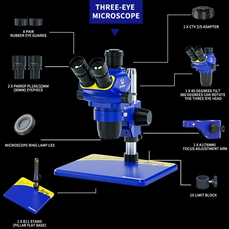Mechanic Super X 360 Rotation HD Video Trinocular Stereo Microscope, Mechanic Super X - ORIWHIZ