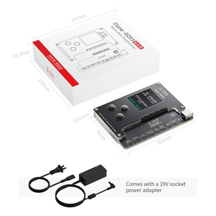 MEGA - IDEA Clone DZ03 Battery Activation & Face ID Dot Matrix Programmer for iPhone 8 - 14 Pro Max, Plug: US, SPT0648A, SPT0648B - ORIWHIZ
