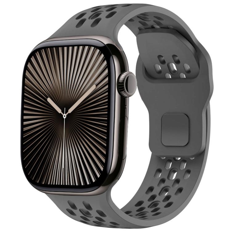 Mesh Reverse Buckle Silicone Watch Band, For Apple Watch 46mm / 49mm / 45mm / 44mm, For Apple Watch 42mm / 41mm / 40mm / 38mm - ORIWHIZ