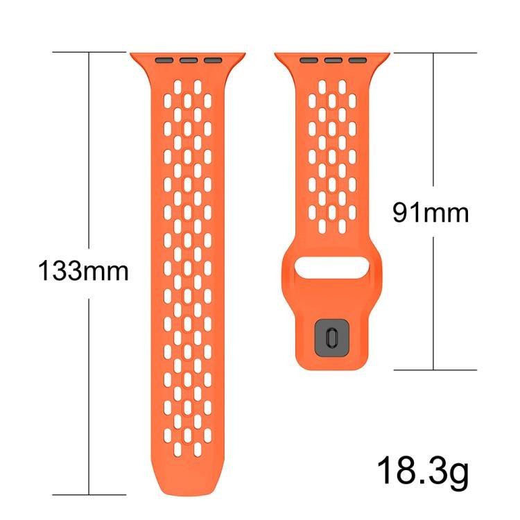 Mesh Reverse Buckle Silicone Watch Band, For Apple Watch 46mm / 49mm / 45mm / 44mm, For Apple Watch 42mm / 41mm / 40mm / 38mm - ORIWHIZ
