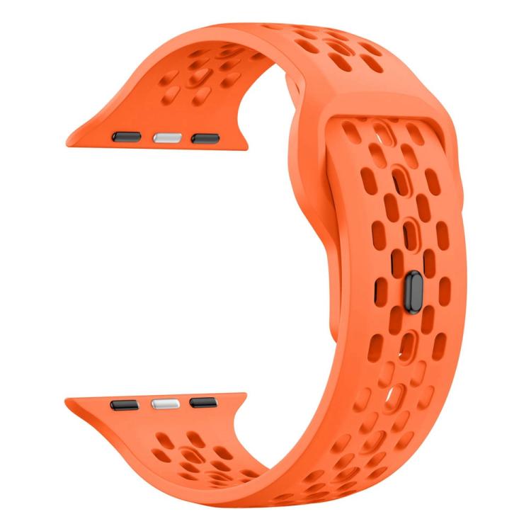 Mesh Reverse Buckle Silicone Watch Band, For Apple Watch 46mm / 49mm / 45mm / 44mm, For Apple Watch 42mm / 41mm / 40mm / 38mm - ORIWHIZ