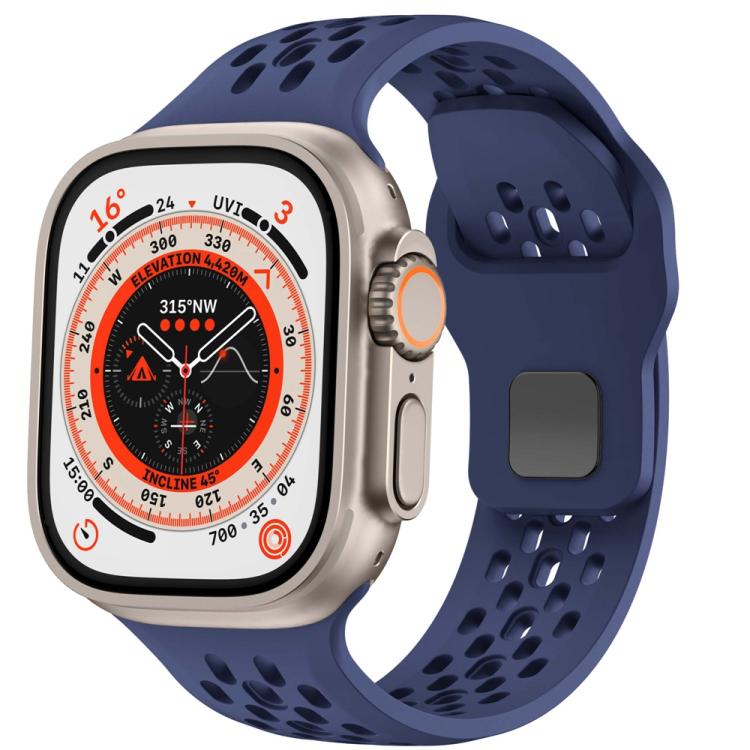 Mesh Reverse Buckle Silicone Watch Band, For Apple Watch 46mm / 49mm / 45mm / 44mm, For Apple Watch 42mm / 41mm / 40mm / 38mm - ORIWHIZ