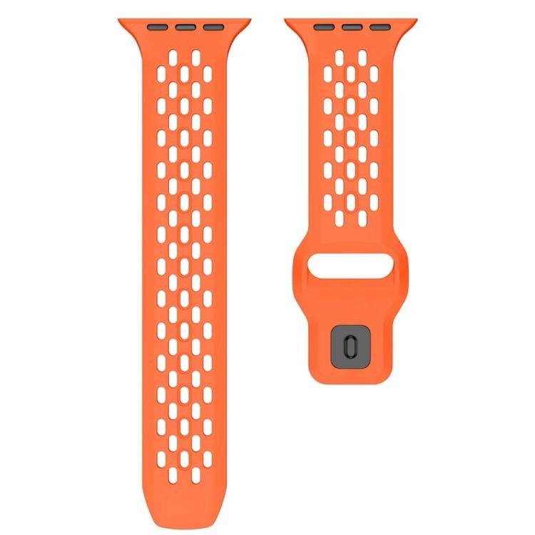 Mesh Reverse Buckle Silicone Watch Band, For Apple Watch 46mm / 49mm / 45mm / 44mm, For Apple Watch 42mm / 41mm / 40mm / 38mm - ORIWHIZ