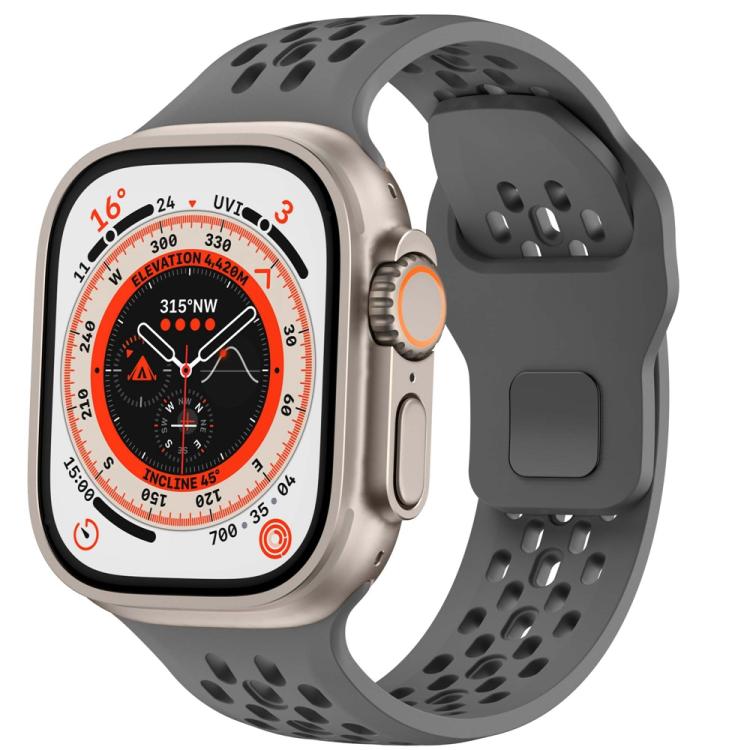 Mesh Reverse Buckle Silicone Watch Band, For Apple Watch 46mm / 49mm / 45mm / 44mm, For Apple Watch 42mm / 41mm / 40mm / 38mm - ORIWHIZ