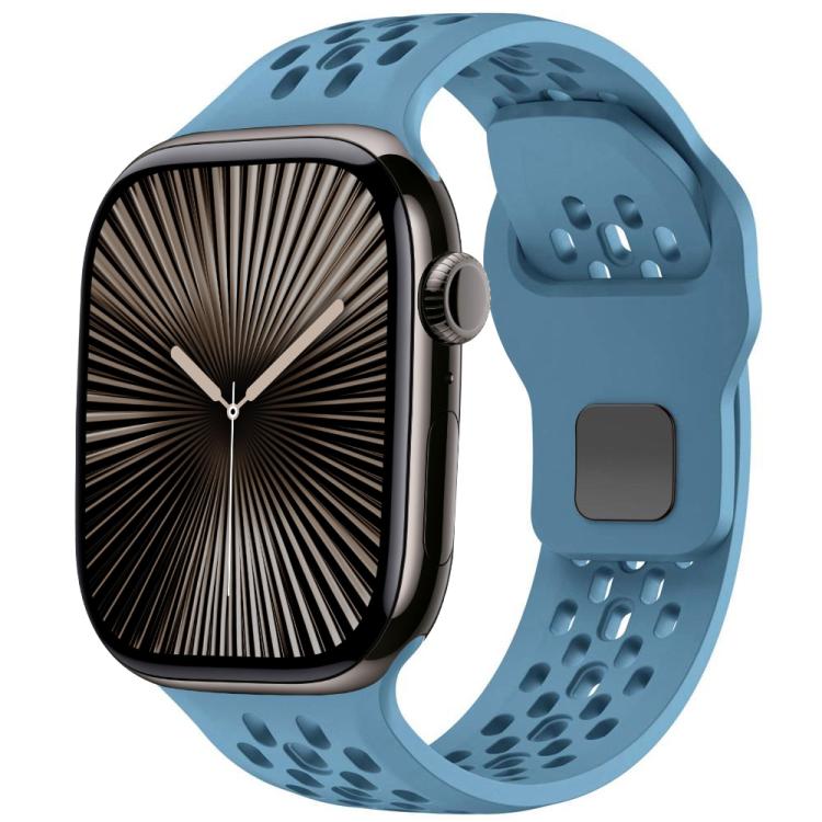 Mesh Reverse Buckle Silicone Watch Band, For Apple Watch 46mm / 49mm / 45mm / 44mm, For Apple Watch 42mm / 41mm / 40mm / 38mm - ORIWHIZ