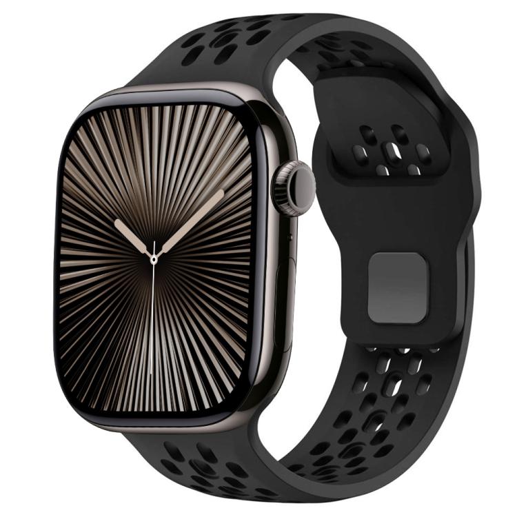 Mesh Reverse Buckle Silicone Watch Band, For Apple Watch 46mm / 49mm / 45mm / 44mm, For Apple Watch 42mm / 41mm / 40mm / 38mm - ORIWHIZ