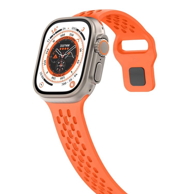 Mesh Reverse Buckle Silicone Watch Band, For Apple Watch 46mm / 49mm / 45mm / 44mm, For Apple Watch 42mm / 41mm / 40mm / 38mm - ORIWHIZ