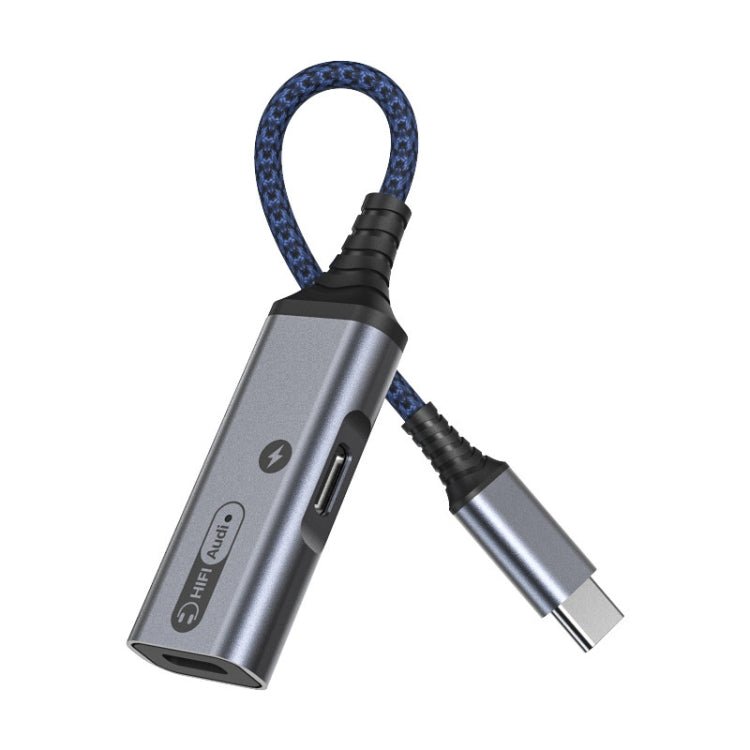 MH338A Dual Type - c / USB - c Adapter Cable Mobile Phone Live Audio Charging Cable, MH338A (Gray), MH338A (Black) - ORIWHIZ