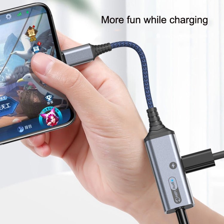 MH338A Dual Type - c / USB - c Adapter Cable Mobile Phone Live Audio Charging Cable, MH338A (Gray), MH338A (Black) - ORIWHIZ