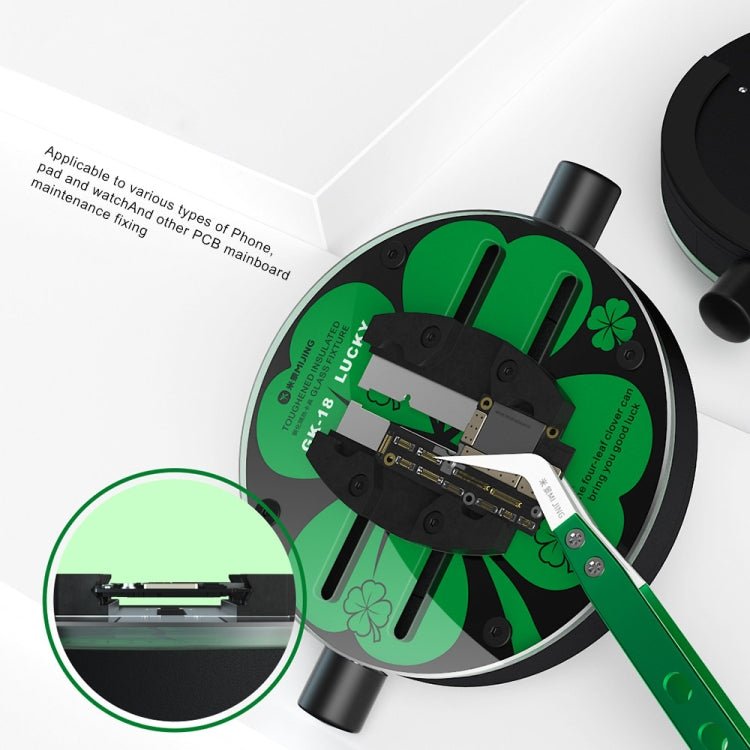 Mijing GK18 Orbicular Universal Toughened Insulated Glass Motherboard Repair Fixture, Mijing GK18 - ORIWHIZ