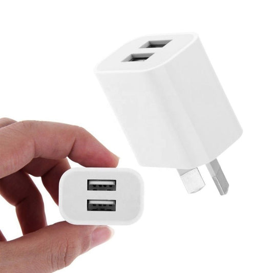 Mini Dual Port USB Charger with USB to Micro USB Data Cable, AU Plug, AU Plug + Micro USB Cable - ORIWHIZ