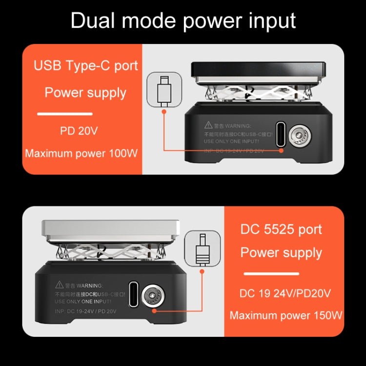 MINIWARE MHP50 Support PD/DC Power Supply 150W High Power Mini Thermostat Heating Station, A5, B5 - ORIWHIZ