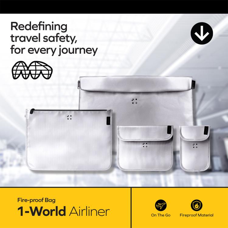 MOMAX SR53E 1 - World Airliner Fireproof Storage Bag, Size: 218x235mm, Size: 218x235mm - ORIWHIZApple AccessoriesGalaxy S Series Parts Digital Storage BagMac Accessories