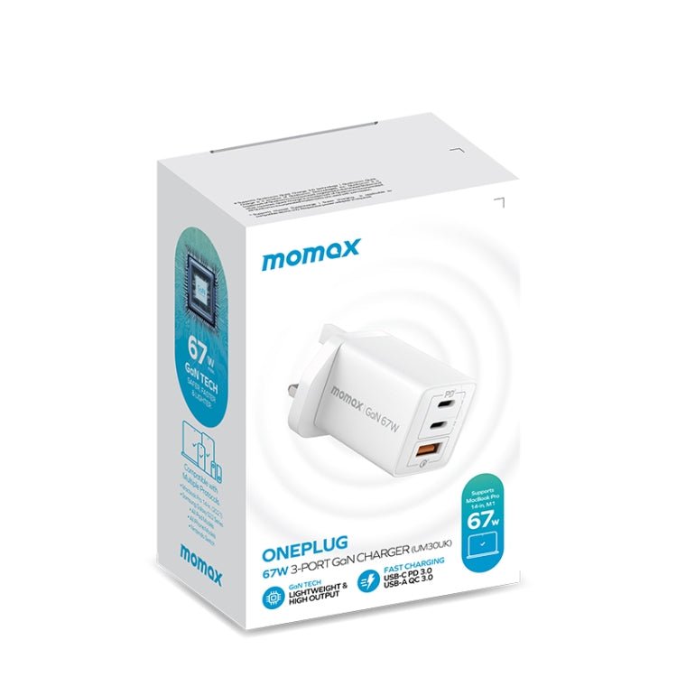 MOMAX UM30 PD 67W Fast Charger Power Adapter, UK Plug, UK Plug - ORIWHIZ