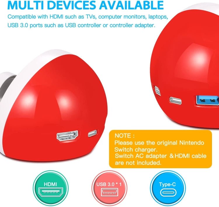 Multifunctional HDMI Charging Base Accessories For Nintendo Switch, Charging Base - ORIWHIZNintendo AccessoriesNintendo Accessories HolderToys & Hobbies
