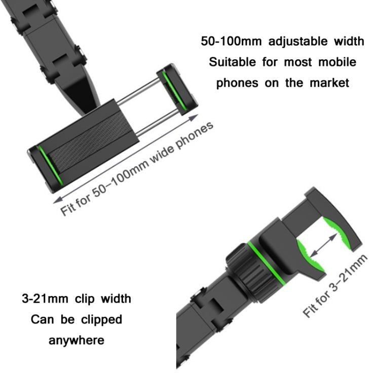 Multifunctional Vehicle - mounted Video Shooting Rearview Mirror Bracket, Green, Grey - ORIWHIZ