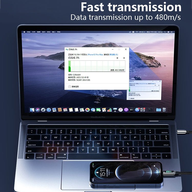 Mutural Li - CC002 1.2m 100W Digital Display USB - C / Type - C to Type - C Charging Data Cable, Type - C to Type - C - ORIWHIZ