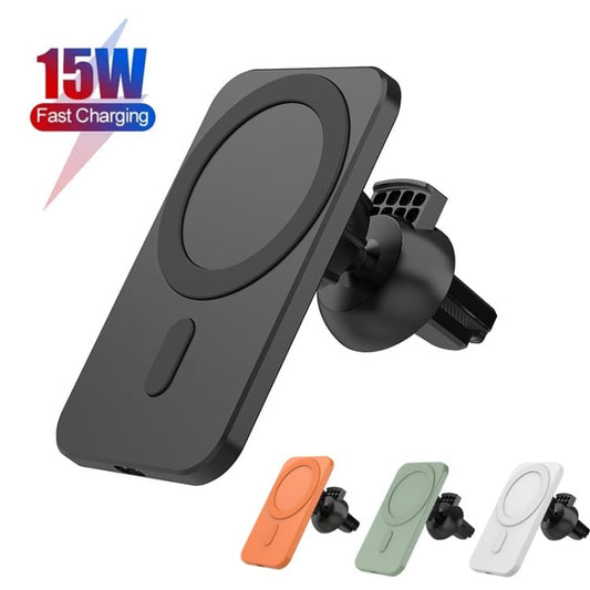 N16 10W Car Air Outlet + Suction Cup Magsafe Magnetic Wireless Charger Mobile Phone Holder For IPhone 12 Series - ORIWHIZ