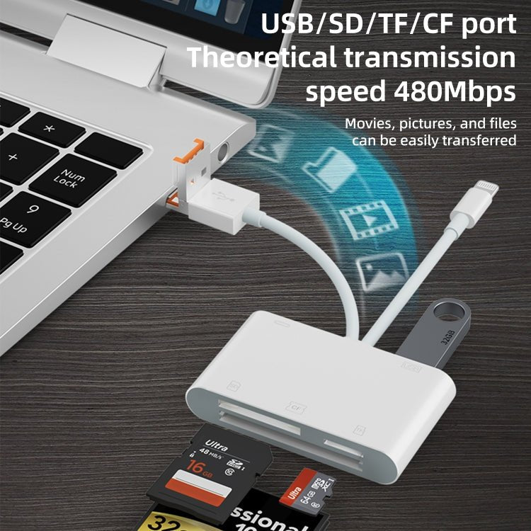 NK - 1011TL Pro USB - C / Type - C, 8 Pin, USB to USB - C / Type - C, USB, CF, TF, SD Card Slot Card Reader Adapter, NK - 1011TL Pro - ORIWHIZ