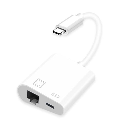 NK - 1035 TC 2 in 1 USB - C / Type - C Male to Ethernet + Type - C Power Female Adapter, NK - 1035 TC - ORIWHIZ