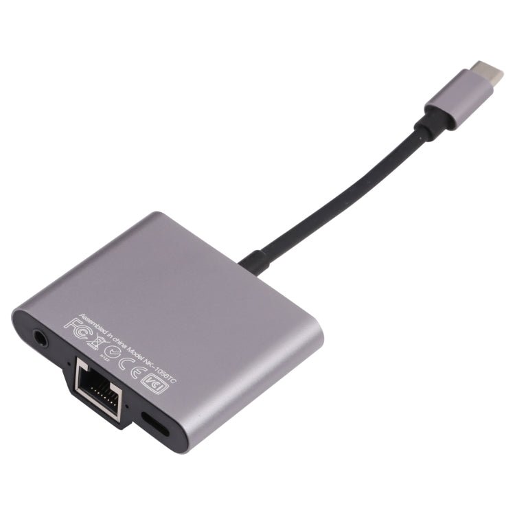 NK - 1056TC 3 in 1 USB - C / Type - C Male to USB - C / Type - C Charging + Ethernet + 3.5mm Earphone Female Adapter, NK - 1056TC - ORIWHIZ