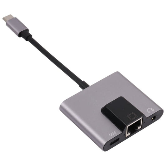NK - 1056TC 3 in 1 USB - C / Type - C Male to USB - C / Type - C Charging + Ethernet + 3.5mm Earphone Female Adapter, NK - 1056TC - ORIWHIZ