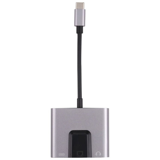 NK - 1056TC 3 in 1 USB - C / Type - C Male to USB - C / Type - C Charging + Ethernet + 3.5mm Earphone Female Adapter, NK - 1056TC - ORIWHIZ