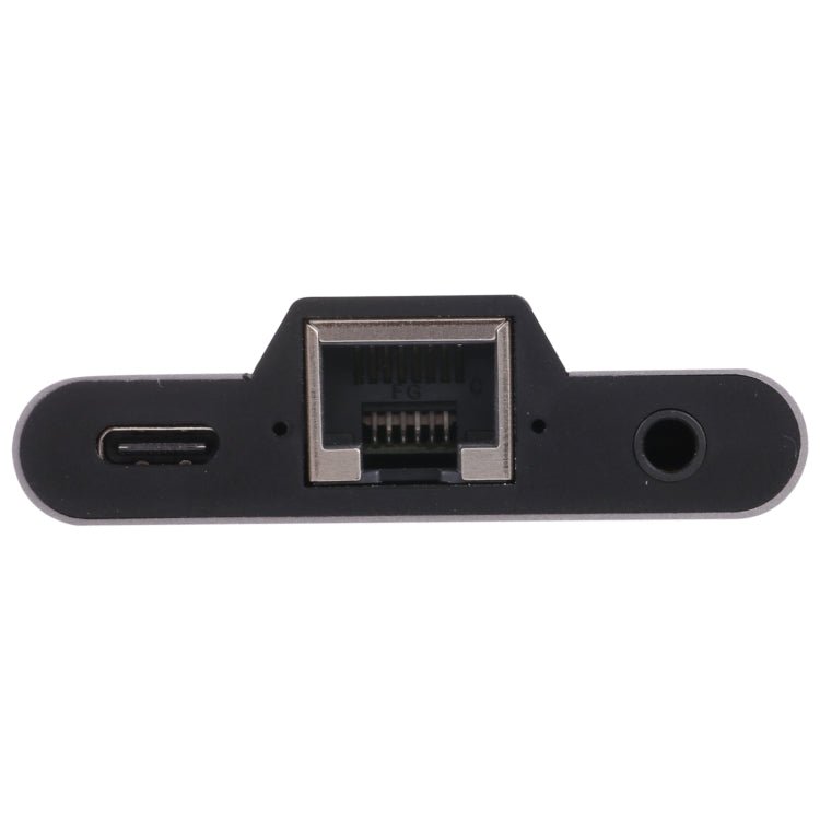 NK - 1056TC 3 in 1 USB - C / Type - C Male to USB - C / Type - C Charging + Ethernet + 3.5mm Earphone Female Adapter, NK - 1056TC - ORIWHIZ