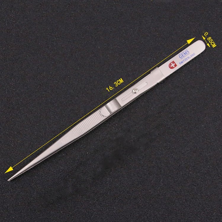 Non - Slip Diamond Tweezers Jewelry Tweezers Elastic Stainless Steel Gem Diamond Clips Durable Tools, With Slot and Lock - ORIWHIZ